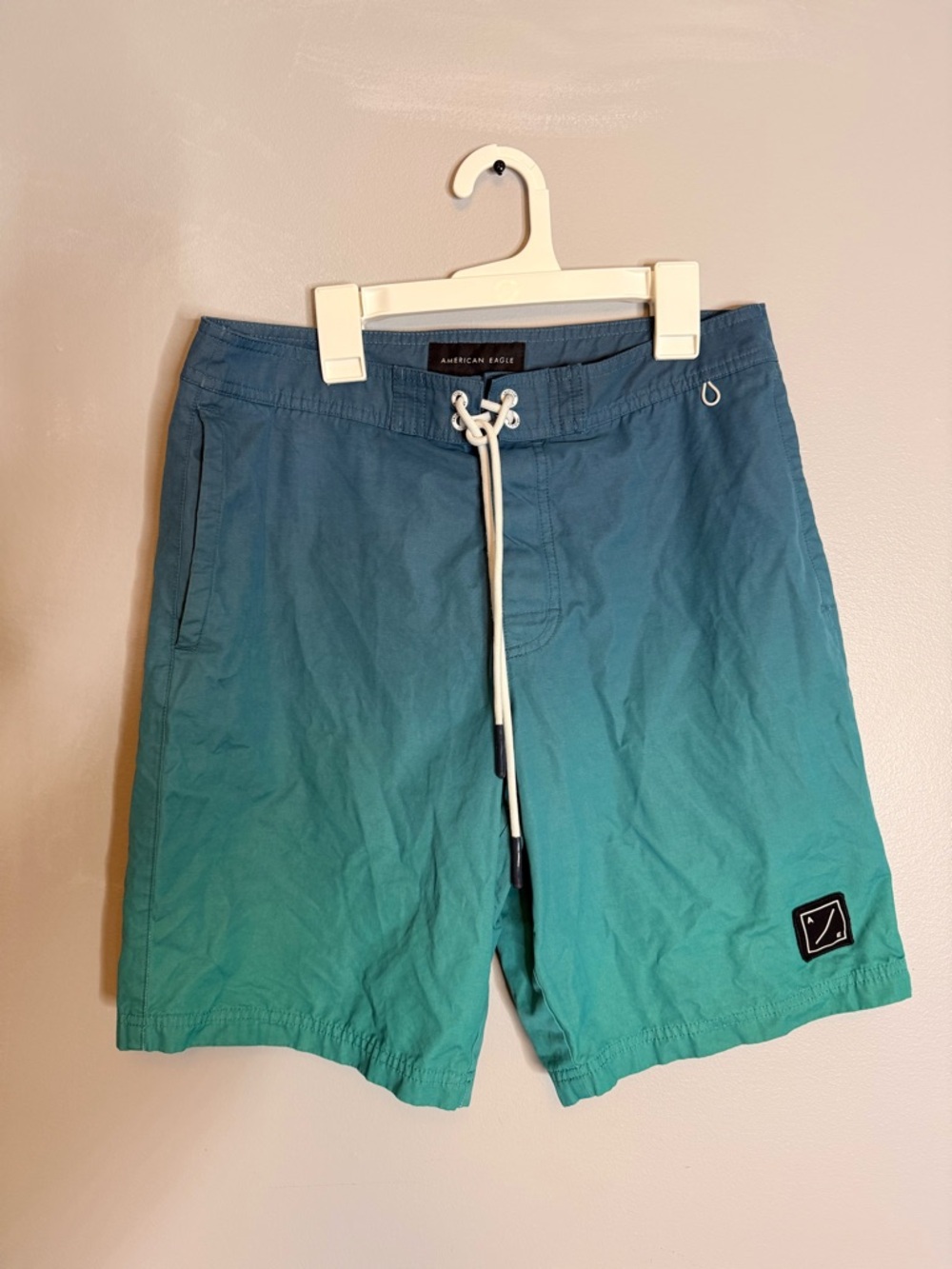 American Eagle Outfitters Teal to Aqua Ombre Swim Shorts